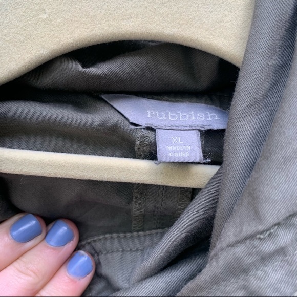 SALE Rubbish Olive Green Jacket w Hoodie Size XL - Picture 5 of 9
